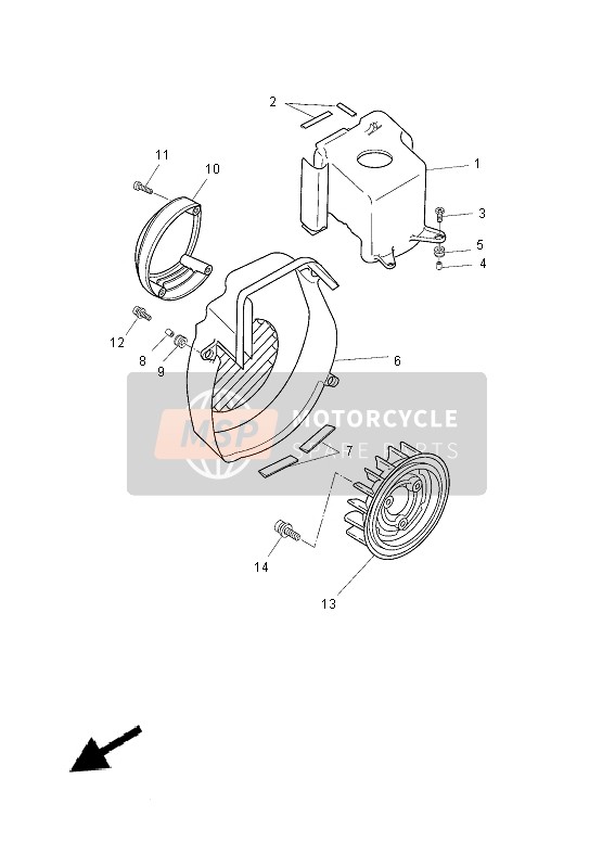 Yamaha CW50 2014 Air Shroud & Fan for a 2014 Yamaha CW50